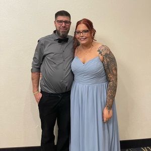 Azazie Lisbon Bridesmaid Dress Dusty Blue 22